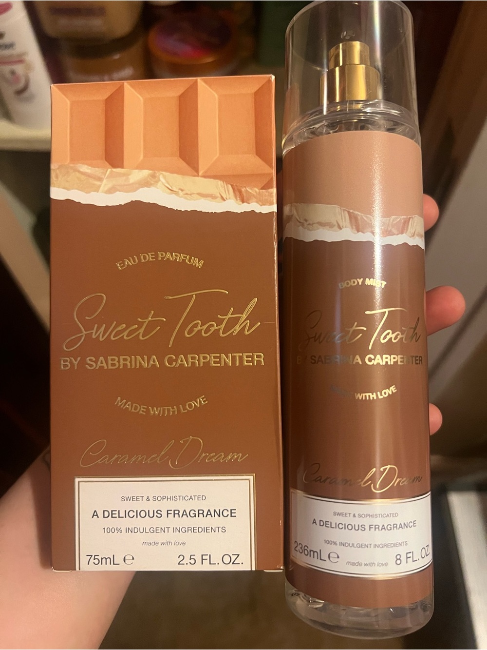 Sabrina Carpenter Sweet Tooth Caramel Dream Body Mist and Perfume